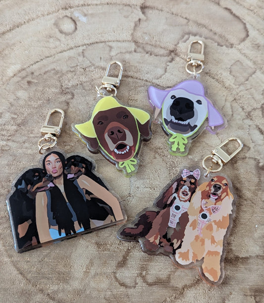 Custom Acrylic Keyrings 2 Pets